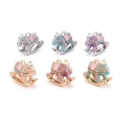 Латунь эмаль подвески, лошадка прелести, настоящее платиновое покрытие/настоящее 18k позолоченное