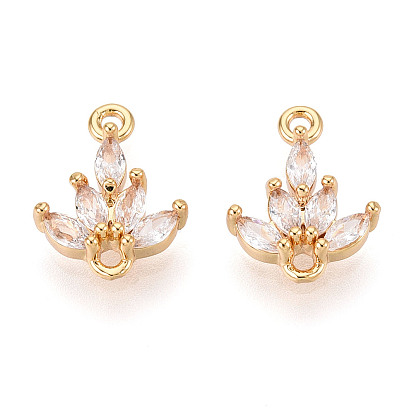 Латунные подвески из прозрачного кубического циркония, реальный 18 k позолоченный, долговечный, без никеля 
