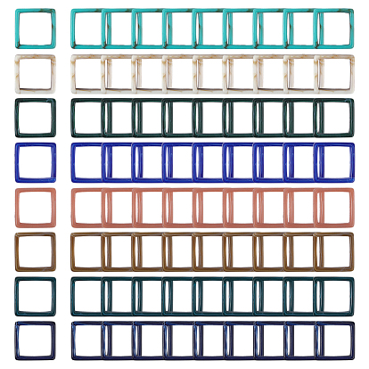 80шт 8 цвета акриловые бусины рамка, Стиль имитация драгоценных камней, ромб