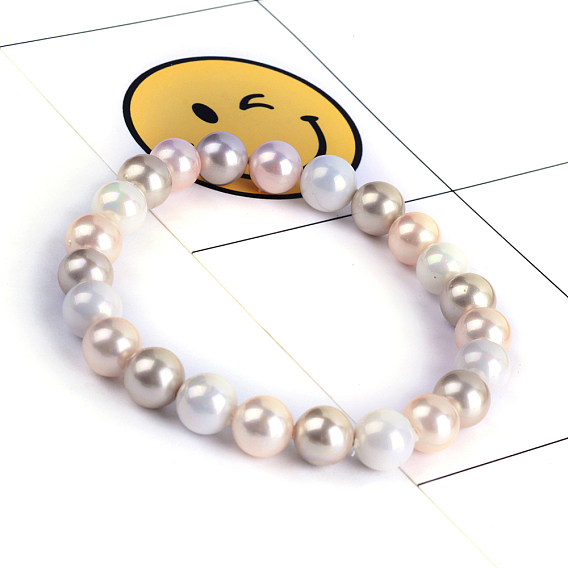 Браслеты оболочки жемчужина стрейч, вышитый бисером браслеты