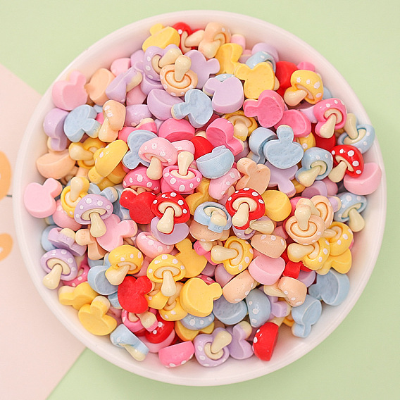 Непрозрачные кабошоны из смолы, гриб