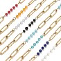 304 цепи из нержавеющей стали, ионное покрытие (ip), со стеклянными бусинами, реальный 18 k позолоченный, пайки, с катушкой