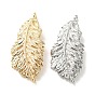 Rack Plating Brass Links Connector Charms, Feather