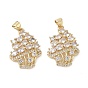Brass Micro Pave Clear Cubic Zirconia Pendants, Ice Cream Charms