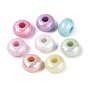 УФ-покрытие непрозрачные акриловые европейские бусины, рондель, , радужный, большое отверстие шарик