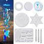 Wind Chime Making Kit, Including Fish/Starfish/Polygon Silicone Pendant Mold, Tube, Crystal Thread