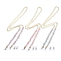 Eyeglasses Chains, Neck Strap for Eyeglasses, with Star Spray Painted Glass Beads, Brass Paperclip Chains, 304 Stainless Steel Lobster Claw Clasps and Rubber Loop Ends