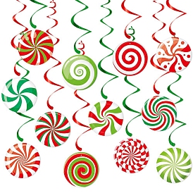 12Pcs Paper Christmas Pendant Decorations, Party Hanging Decorations for New Year Party