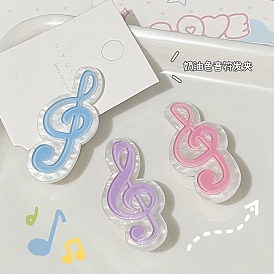 Musical Note Acrylic Alligator Hair Clips, Hair Accessories for Girls Women