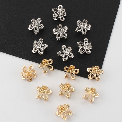 Mini Alloy Claw Hair Clips for Women, Hollow Flower Hair Clips