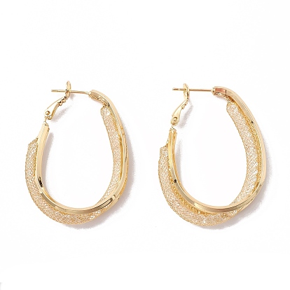 Crystal Rhinestone Beaded Teardrop Hoop Earrings, Brass Jewelry for Women
