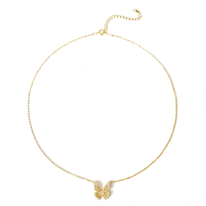 Elegant Delicate Sparkling Butterfly 925 Sterling Silver Cubic Zirconia Pendant Necklaces