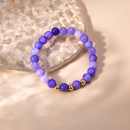 Браслеты из натуральных аметистов с круглыми бусинами для женщин
