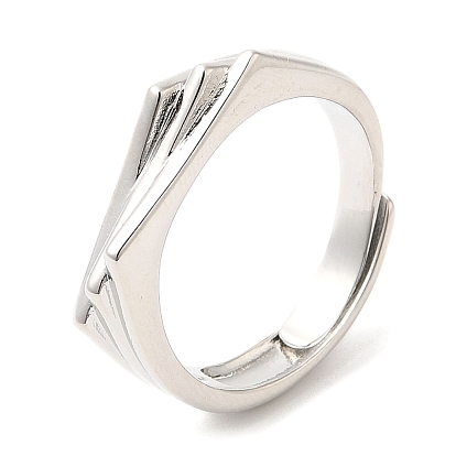 Rack Plating Brass Adjustable Ring, for Women, Lead Free & Cadmium Free, Long-Lasting Plated