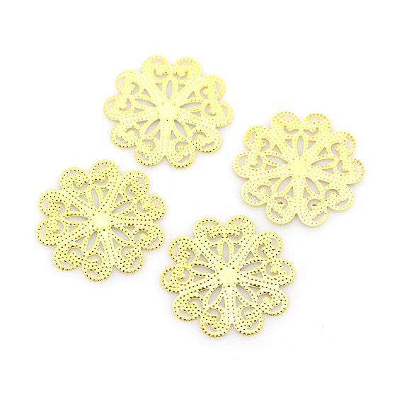Flower Iron Filigree Findings for Hair Accessories Making, 27x0.5mm