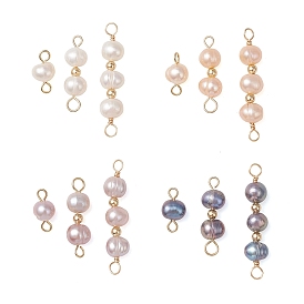 3шт. 3 стили натуральные культивированные пресноводные жемчужины картофельные бусины соединительные подвески, золотые, смешанные окрашенные и неокрашенные