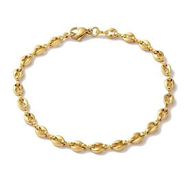 Ионное покрытие (IP) 304 браслеты-цепочки из нержавеющей стали в виде кофейных зерен для женщин и мужчин