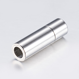 304 fermoirs magnétiques en acier inoxydable avec extrémités à coller, surface lisse, colonne