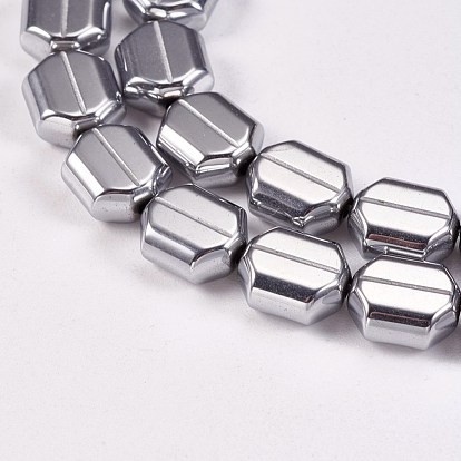 Electroplate Non-magnetic Synthetic Hematite Beads Strands, Hexagon