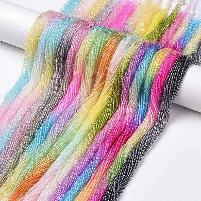 Прозрачный градиент цвета стеклянные бусины пряди, сегментированные разноцветные бусины, граненые круглые