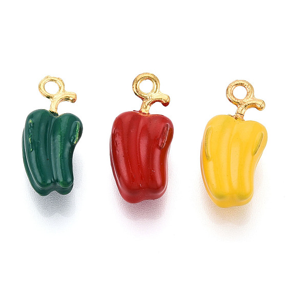 Подвески из эмали и сплава, болгарский перец, золотые