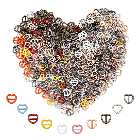 160шт 10 цвета мини-застежки в форме сердца из сплава с пряжкой наборы, для кукольной тесьмы, обвязочные мешки, аксессуары для одежды
