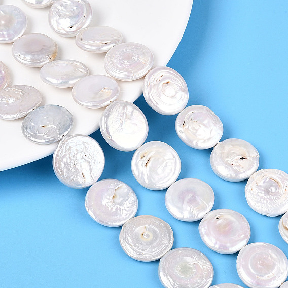 Натуральный жемчуг в стиле барокко кеши, зарождающаяся жемчужина, плоско-круглые