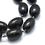 Natural Black Onyx Beads Strands, Dyed & Heated, Oval