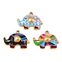 304 Stainless Steel Pendants, Elephant Charms, Ion Plating(IP), Real 18K Gold Plated