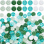 160Pcs 4 Colors Spray Painted Glass Beads, Imitation Jade, Clover