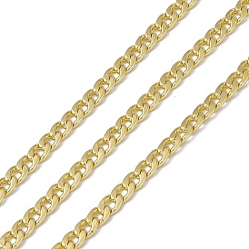 Brass Curb Chains, with Spool, Soldered, Long-Lasting Plated, Cadmium Free & Nickel Free & Lead Free