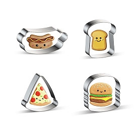 Emporte-pièces en acier inoxydable sur le thème de la nourriture, moules à biscuits, outil de cuisson, sandwich hamburger toast hot-dog