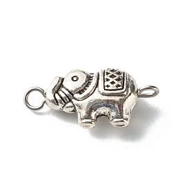 Tibetan Style Alloy Elephant Beads Links, with 304 Stainless Steel Eye Pin