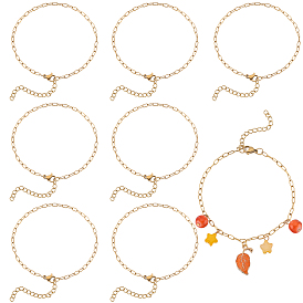 12шт 304 набор браслетов-цепочек из нержавеющей стали со скрепками для женщин