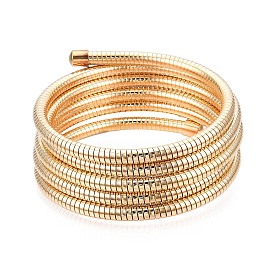 Iron Round Snake Chains Wrap Cuff Bangles, Stretch Torque Bangle for Men Women