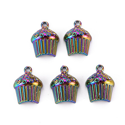 Alloy Pendant Rhinestone Settings, Cadmium Free & Nickel Free & Lead Free, Cupcake Shape