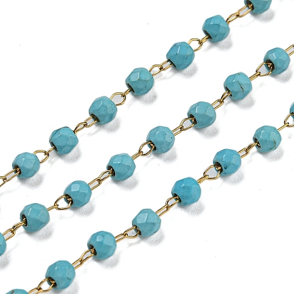 Ионное покрытие (ip) 304 нержавеющая сталь со стеклянными звеньями, пайки, с катушкой, граненые, круглые