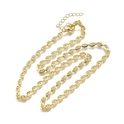 Ожерелья из латунных цепочек с глазом, без свинца и без кадмия, долговечный, стойки покрытие