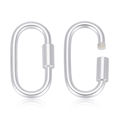 2шт. 925 Карабин с фиксатором из стерлингового серебра, овальные