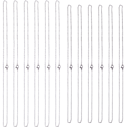 40 шт. 2 стили 304 ожерелья из нержавеющей стали с цепочкой, с омаром застежками, не тускнеет