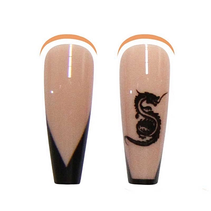 24Pcs 12 Size Teardrop Plastic False Nail Tips, Full Cover Press On False Nails, Nail Art Detachable Manicure, for Practice Manicure Nail Art Decoration Accessories