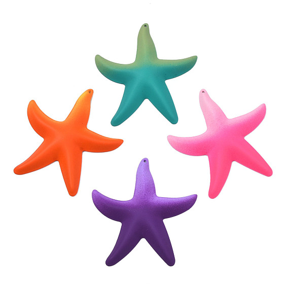 Spray Painted Iron Big Pendants, Starfish
