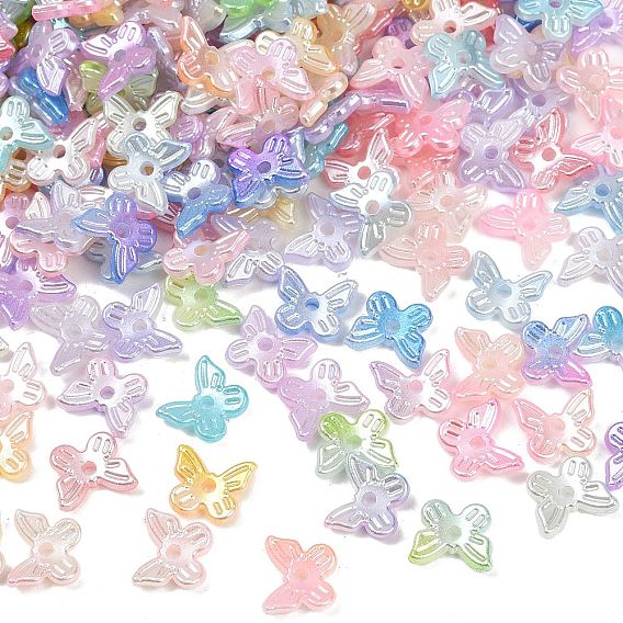 Перламутровые бусины из пластика ABS с имитацией жемчуга, бабочка, два тона