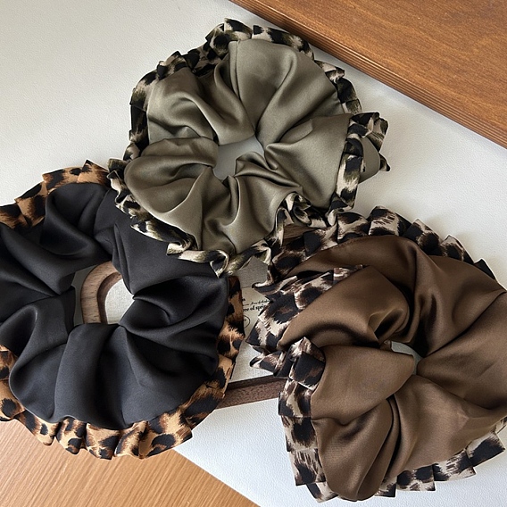 Резинки для волос с леопардовым принтом, аксессуары для волос для женщин и девочек