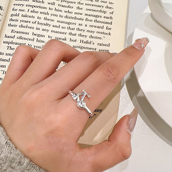 925 регулируемые кольца из стерлингового серебра для женщин, вишня