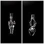 Gothic Halloween Alloy Skull Alligator Hair Clips, Hair Accessories for Women, with Iron Findings