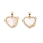 Латунные микропаве прозрачные подвески с фианитом, без кадмия и без свинца, с оболочкой, сердце прелести