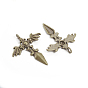 Tibetan Style Sword Alloy Pendants, 44x35x3mm, Hole: 3.5mm