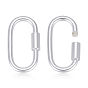 2шт. 925 Карабин с фиксатором из стерлингового серебра, овальные