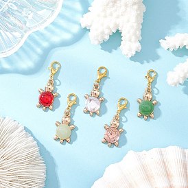 Подвесные украшения из акрилового сплава в виде черепахи, с цинковым сплавом застежками омаров коготь